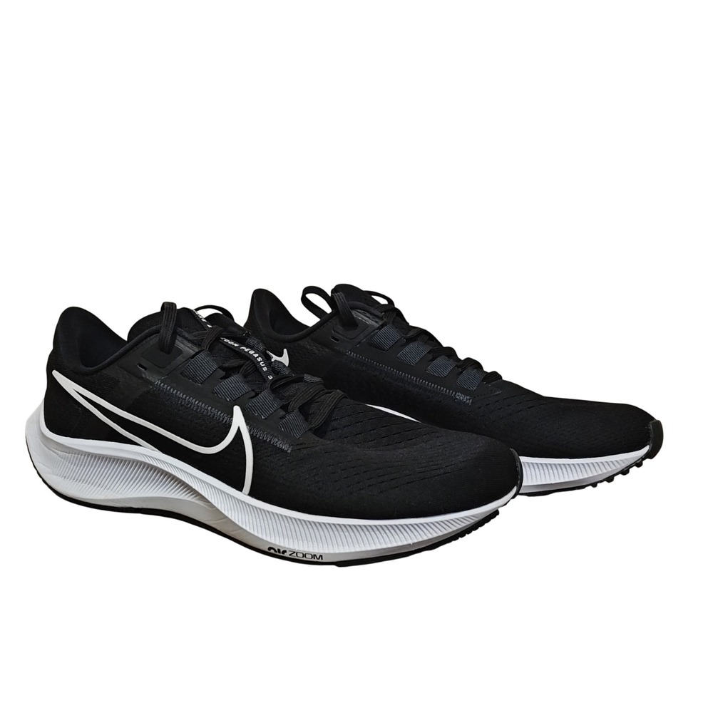 Nike Air Zoom Pegasus 38 Women 10.5 Black White Running Shoes CW7358-002 EUC